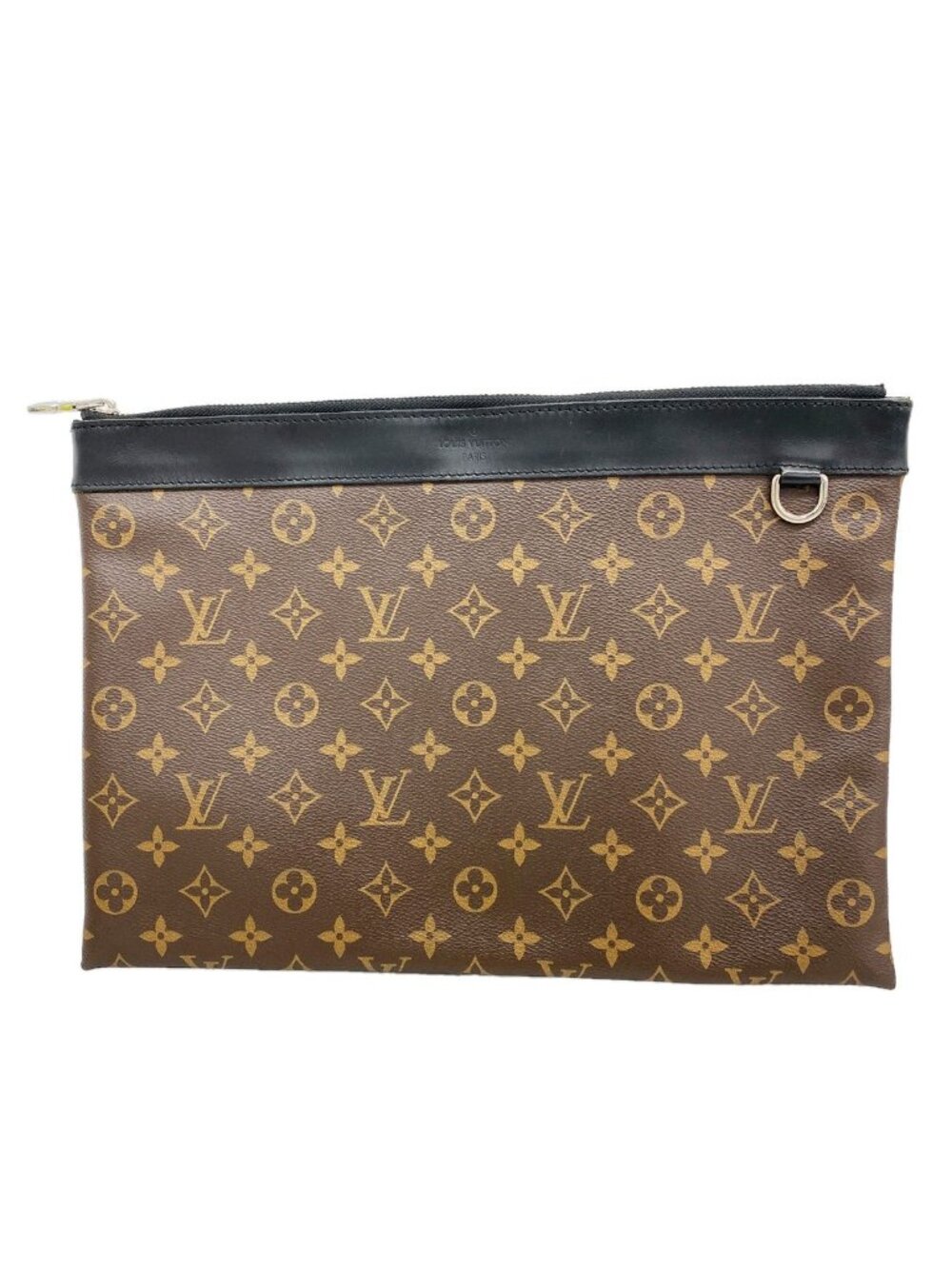 Louis Vuitton Clutch Monogram Macassar Pochette Discovery Brown Black